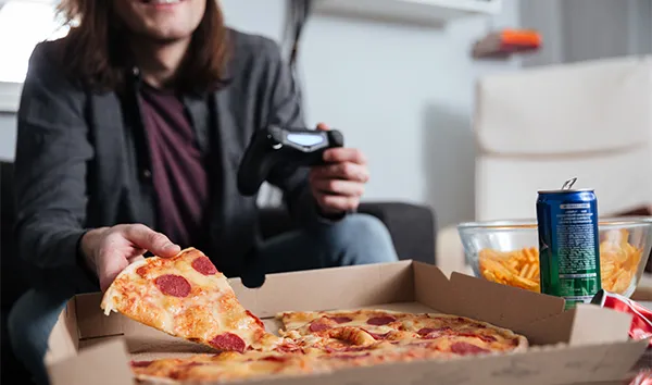 pizza et jeux vidéo
